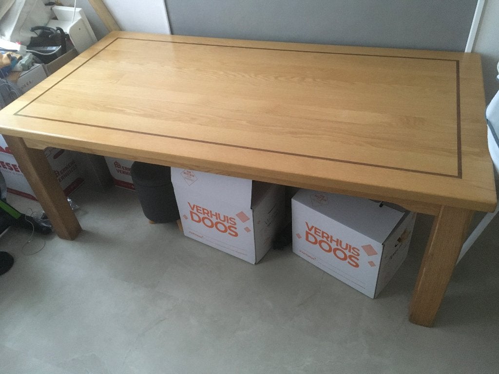Massieve eettafel 200x104x76 CM, Ophalen, Gebruikt, 100 tot 150 cm, 200 cm of meer