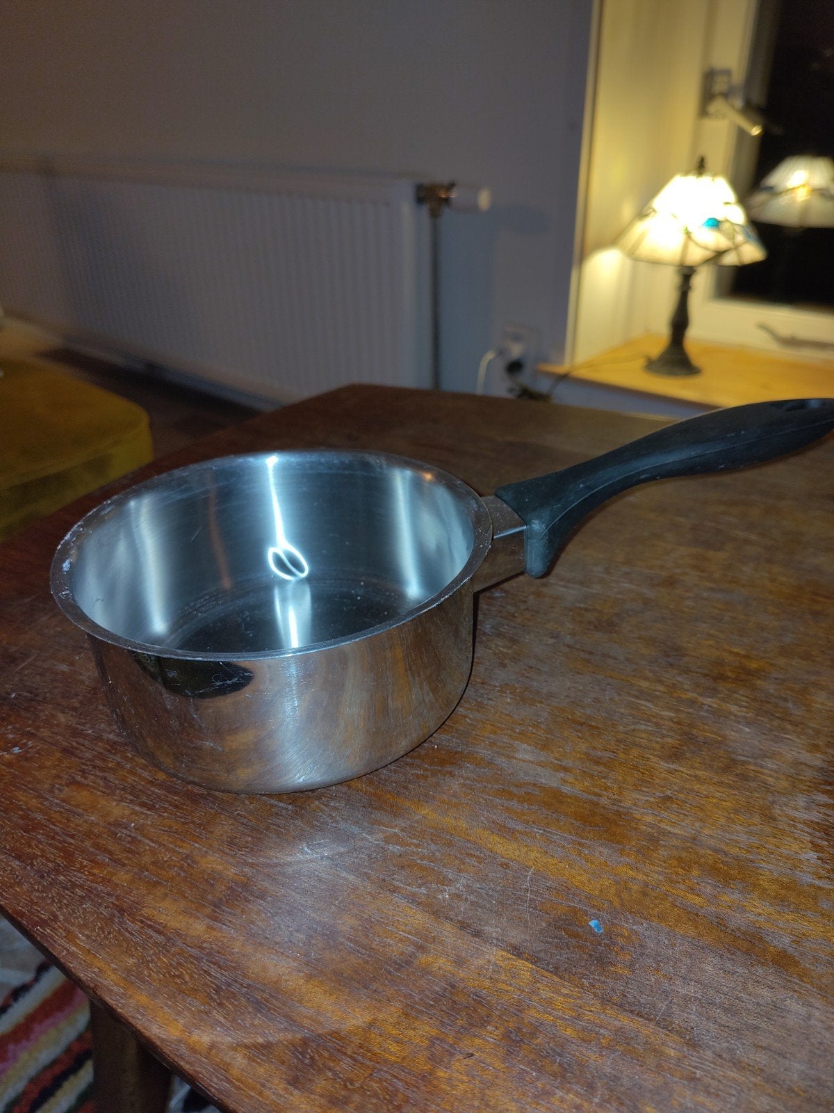 RVS steelpan met zwarte handgreep, Ophalen, Gebruikt, Rvs, Kookpan