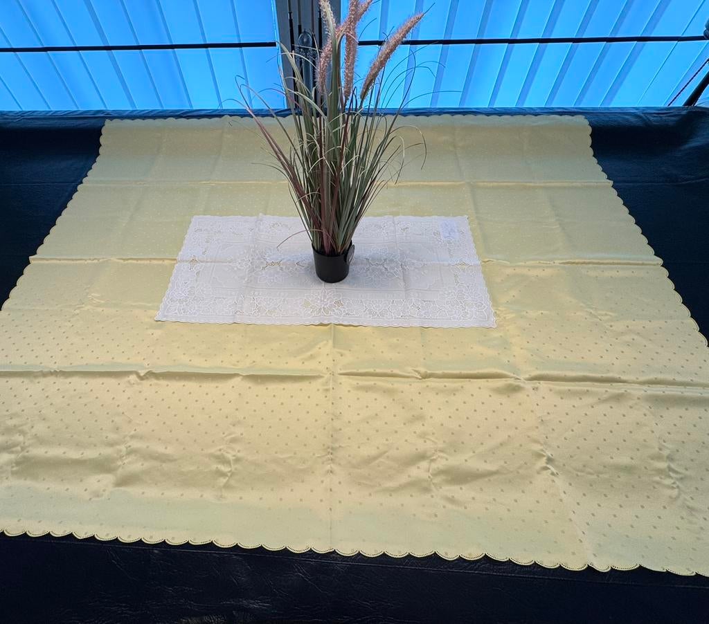 Schitterend tafelkleed geel pasen paaskleed + gratis plant, Ophalen of Verzenden, Zo goed als nieuw