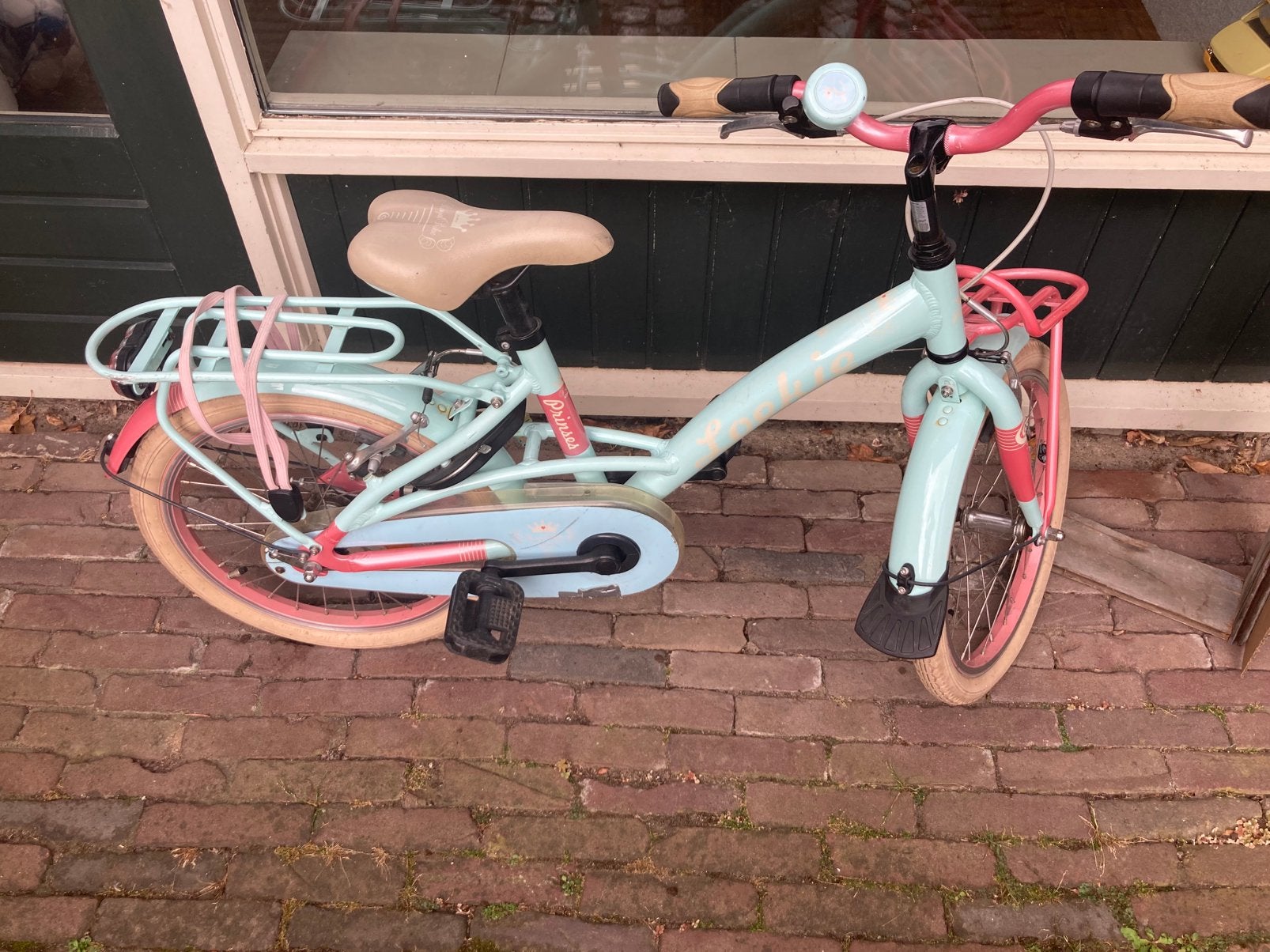 Meisjesfiets loekie princes 18 inch, Ophalen, Gebruikt, Terugtraprem, 18 inch