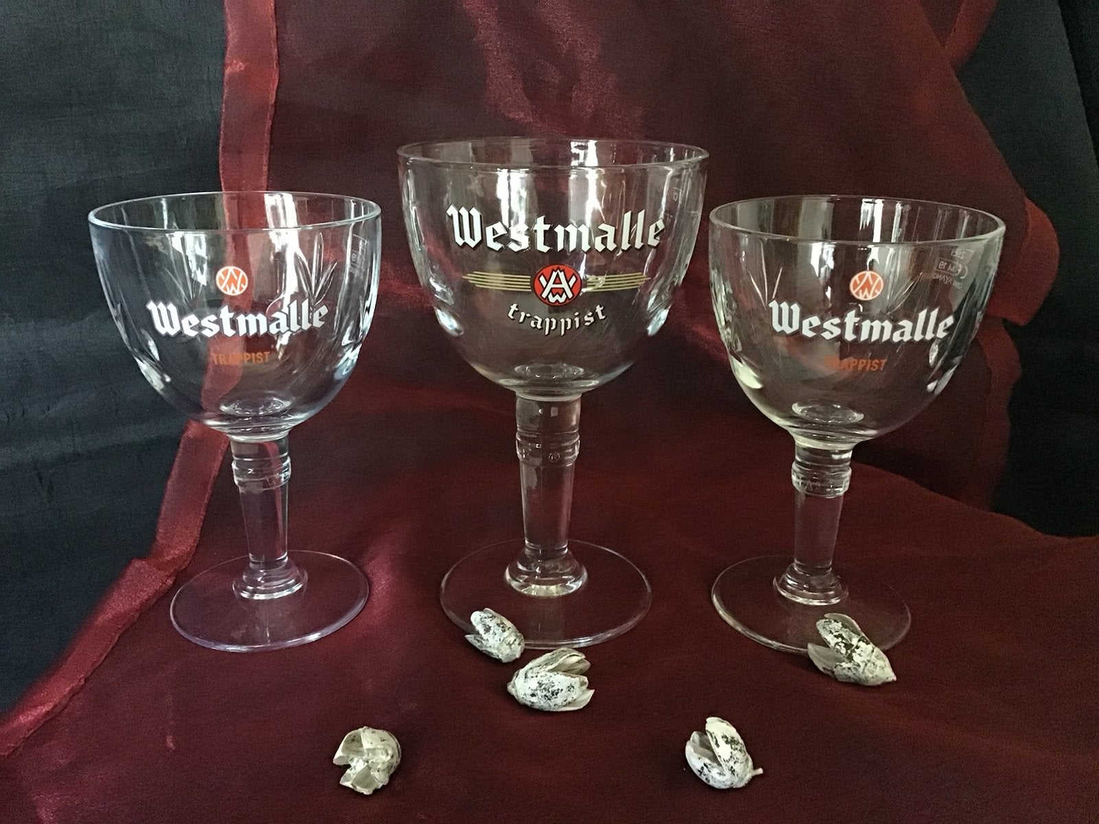 Westmalle trappist glazen  25 cl en 33 cl, Ophalen of Verzenden, Zo goed als nieuw, Glas of Glazen, Overige merken