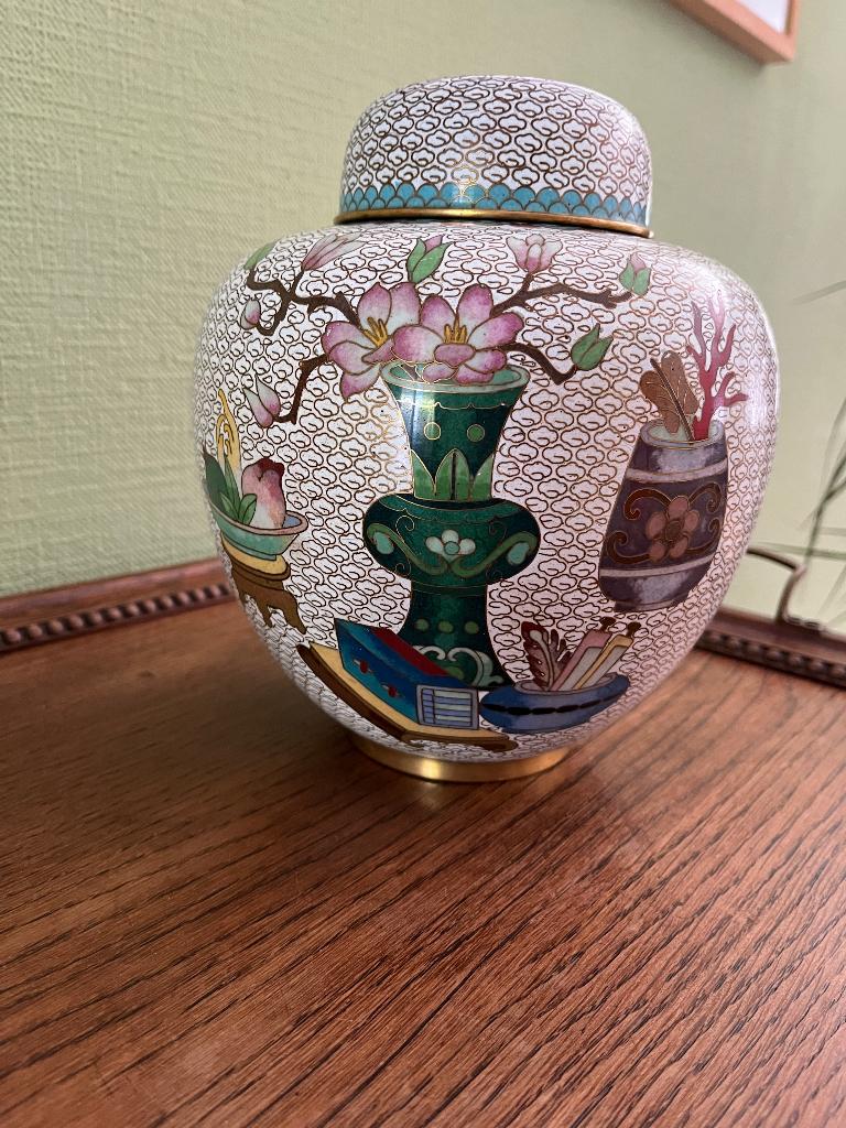 Cloisonne gemberpot, Ophalen of Verzenden