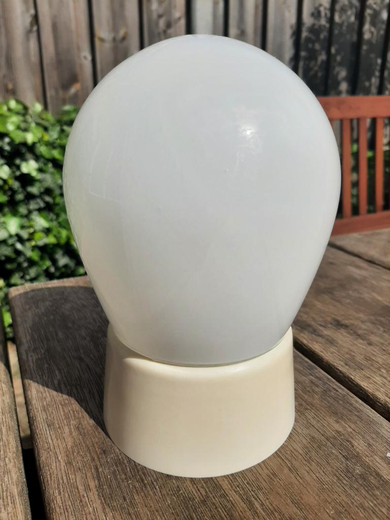 Vintage eivormige plafondlamp, Ophalen of Verzenden, Gebruikt, Vintage, Retro.