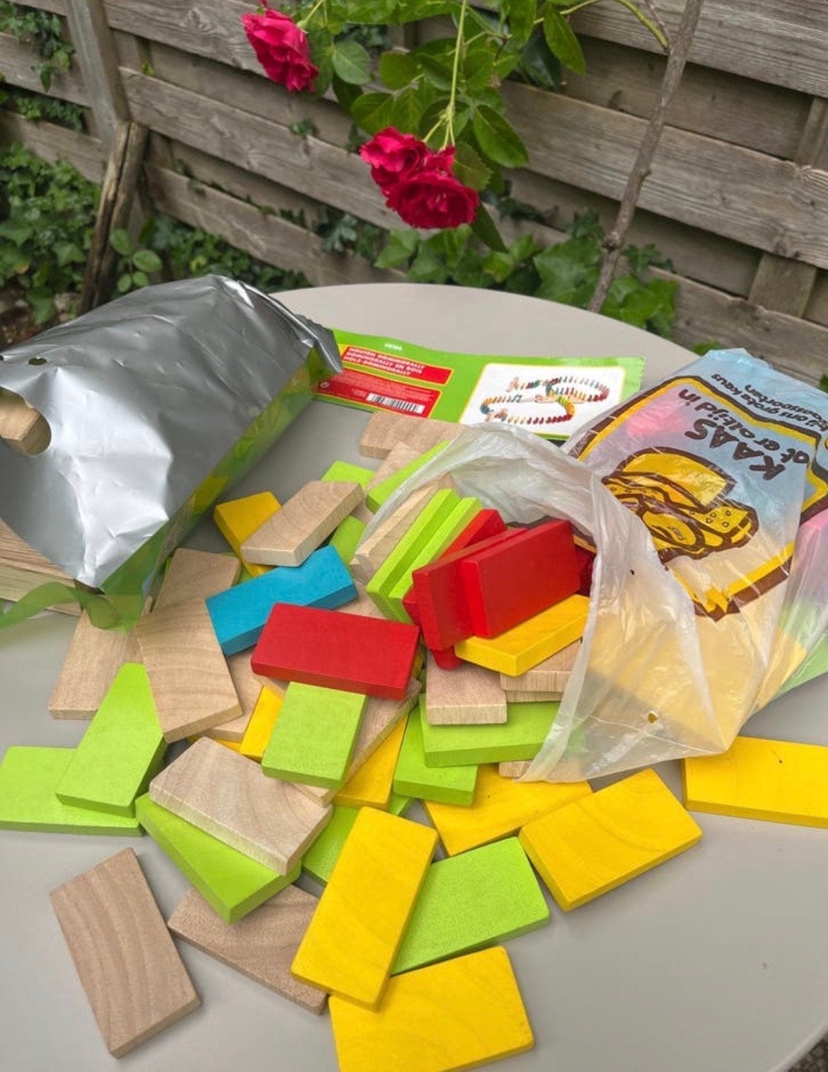 HEMA Houten Dominostenen Set - Kleurrijk Speelplezier, Kinderen en Baby's, Ophalen of Verzenden, Gebruikt, Jongen of Meisje