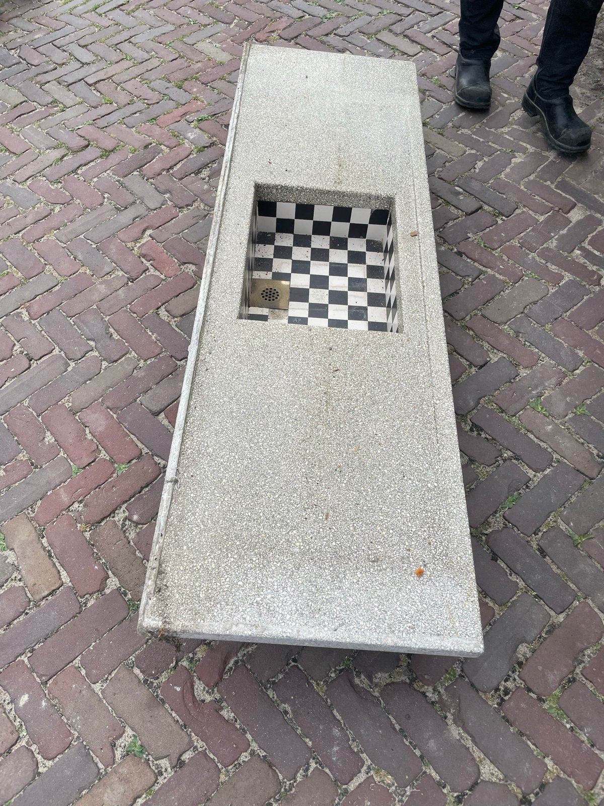 Betonnen aanrechtblad met spoelbak (172x53 cm), Ophalen, Gebruikt