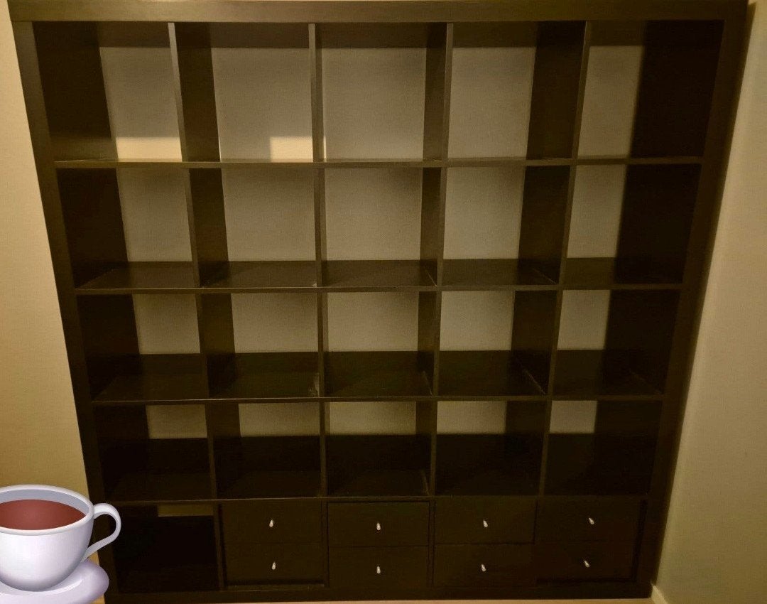 Kallaxkast bruin/zwart 5x5, 25 vakken 182x182, Ophalen, Gebruikt, 150 tot 200 cm, 150 tot 200 cm