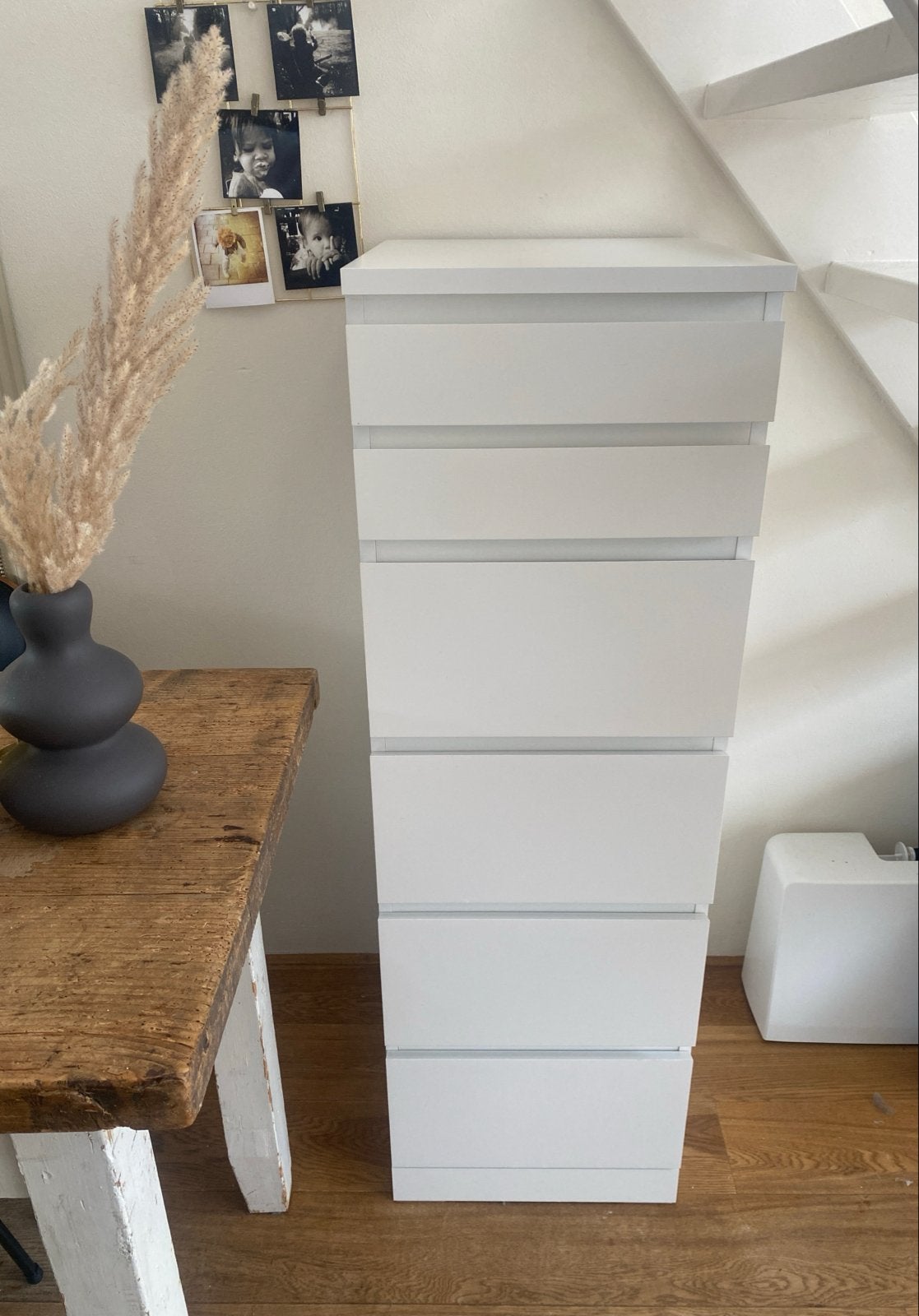IKEA MALM Ladekast met 6 lades en spiegel, wit, Huis en Inrichting, Kasten | Ladekasten, Ophalen, Minder dan 50 cm, Gebruikt, 5 laden of meer
