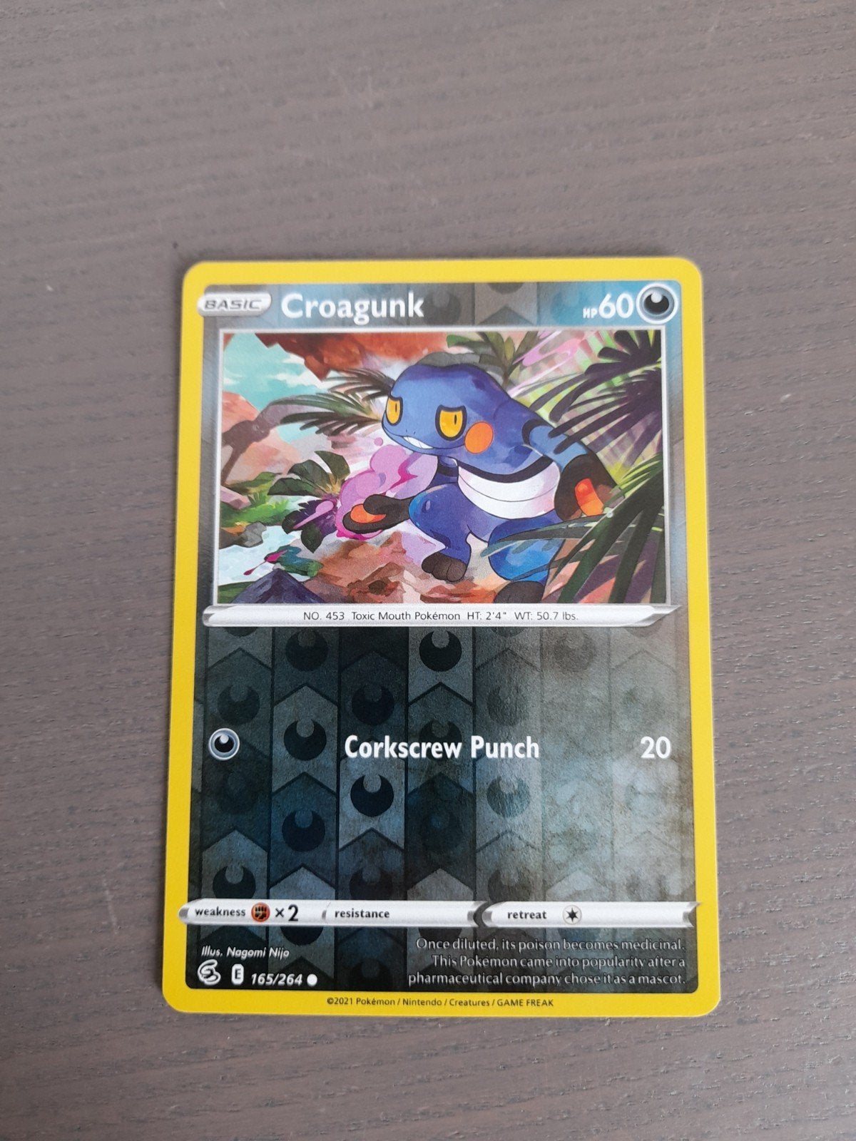 fusion strike 165/264 croagunk reverse, Ophalen of Verzenden, Gebruikt, Losse kaart, Foil