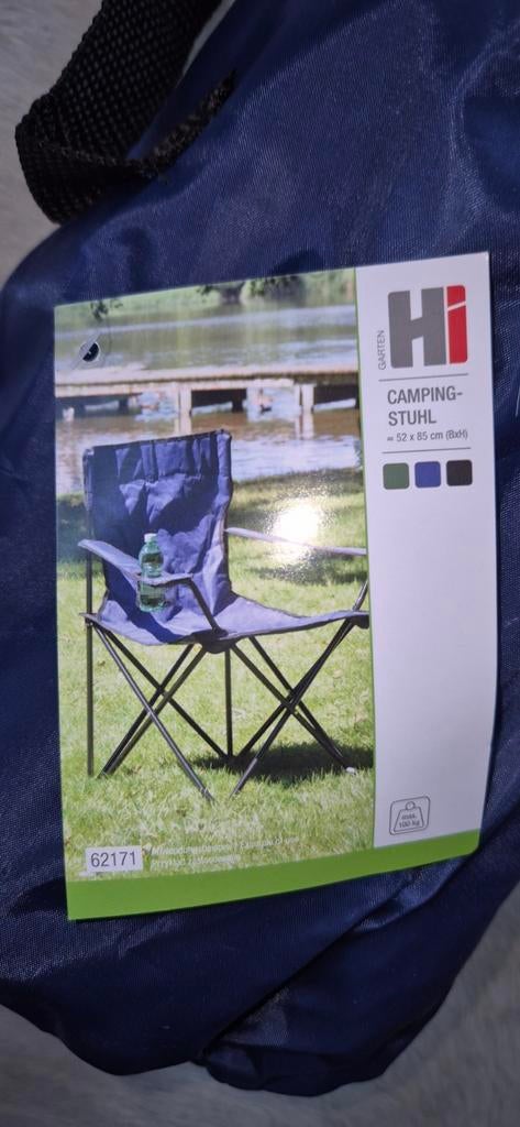 Nieuwe Opvouwbare Campingstoel met Drankhouder, Ophalen of Verzenden, Campingstoel