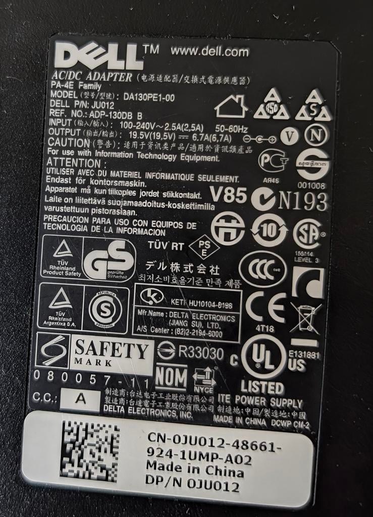 Originele DELL laptop stroomvoorziening / acculader/ oplader, Ophalen of Verzenden