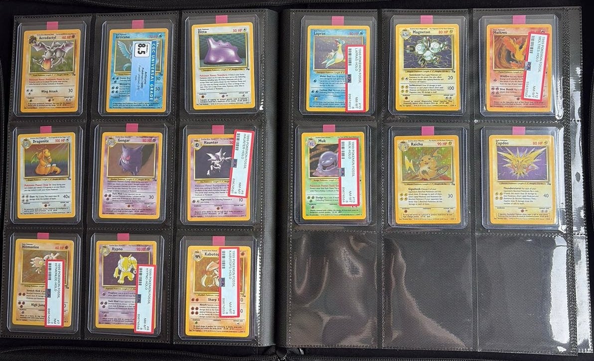 Complete Pokemon Fossil Unlimited Holo Set, Ophalen of Verzenden, Zo goed als nieuw, Meerdere kaarten, Foil