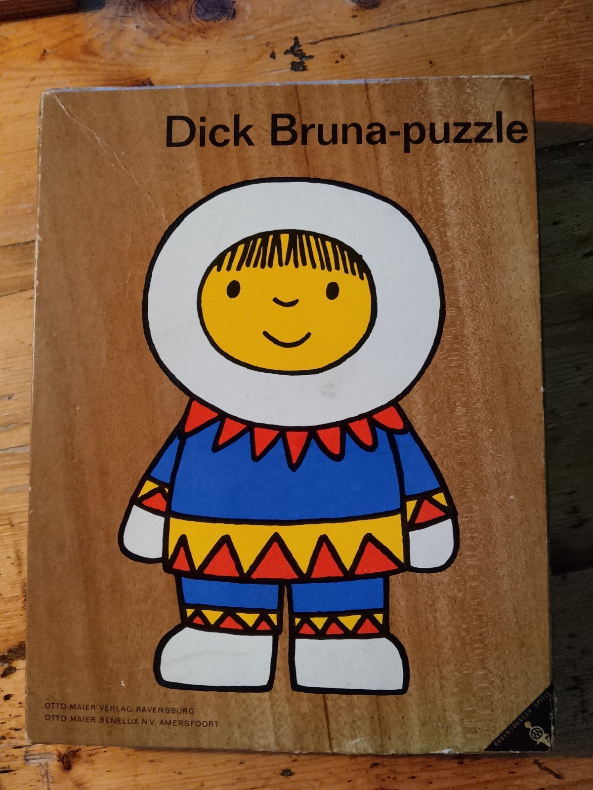 Dick Bruna-puzzle Eskimo - Vintage houten kinderpuzzel, 2 tot 4 jaar, Gebruikt, Ophalen of Verzenden, Van hout