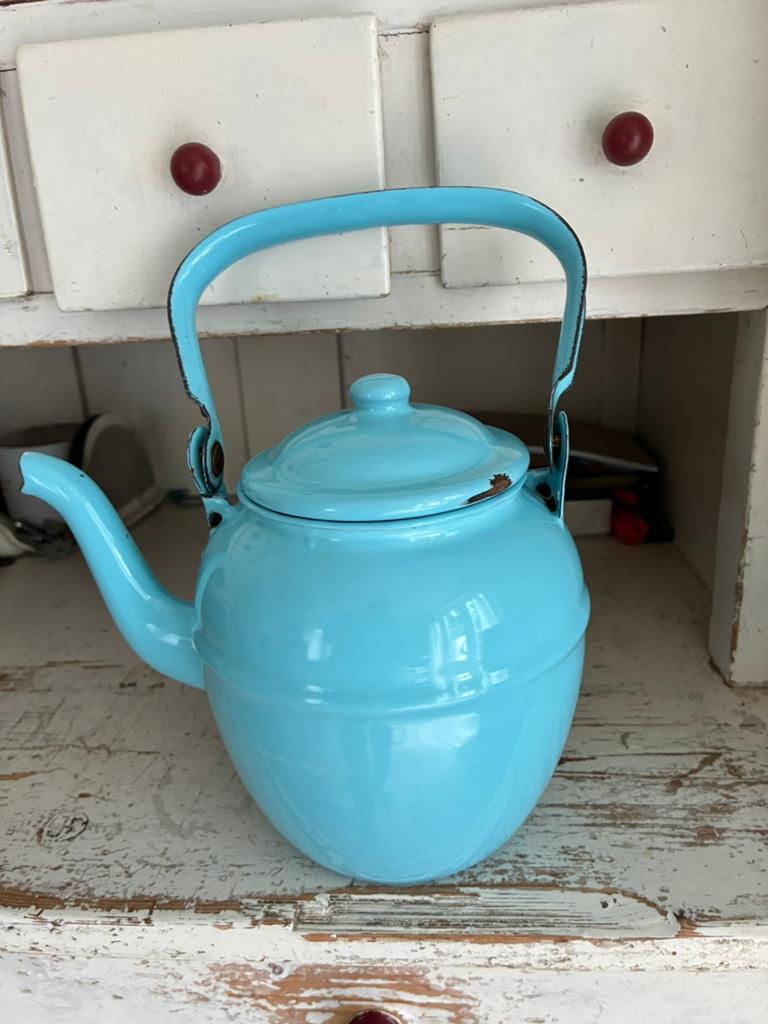Vintage emaille theepot, Ophalen of Verzenden