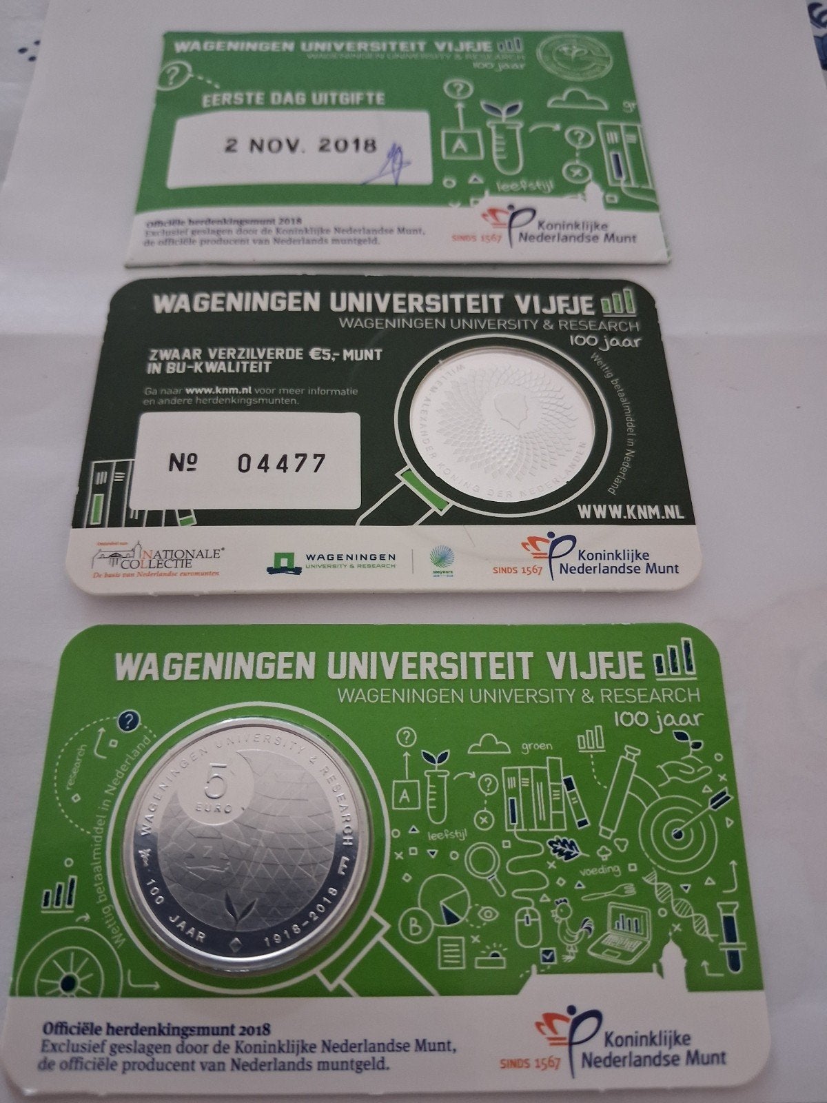 coincards Wageningen Universiteit, Postzegels en Munten, Ophalen of Verzenden, Koningin Beatrix, Euro's