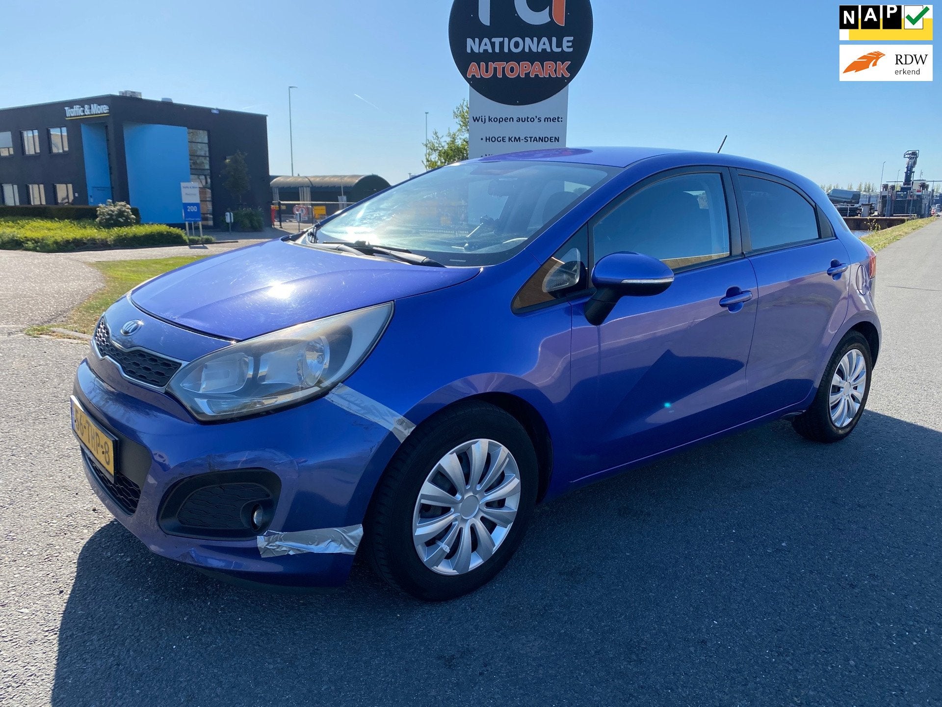 Kia Rio | 2012 | 1.2 CVVT Plus Pack | Export en Handel, Auto's, Euro 5, 4 cilinders, Blauw, Origineel Nederlands