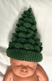 * Gehaakte groene baby muts newborn / deco Kerstboom, Maat 50, Jongetje of Meisje, Handgemaakt, Nieuw