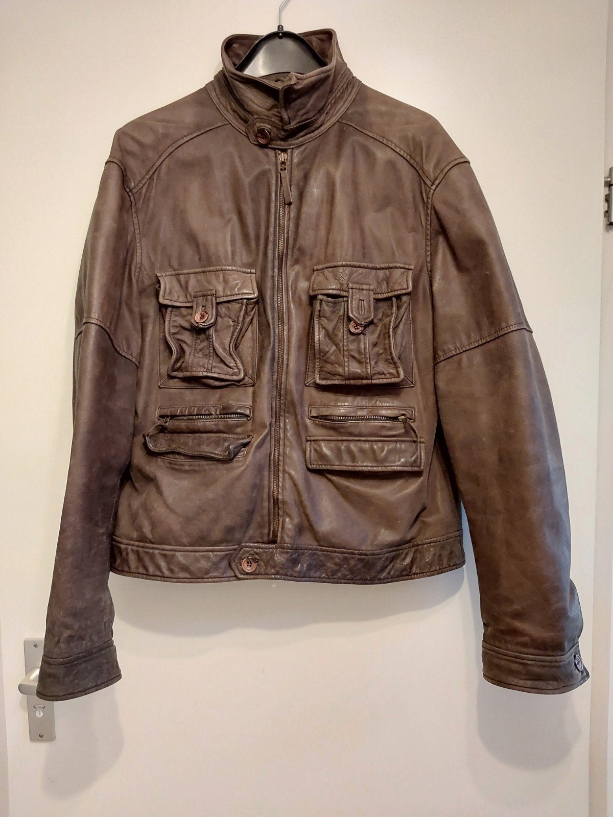 Lederen bomber jack, Kleding | Heren, Ophalen of Verzenden, Zo goed als nieuw, Maat 52/54 (L)