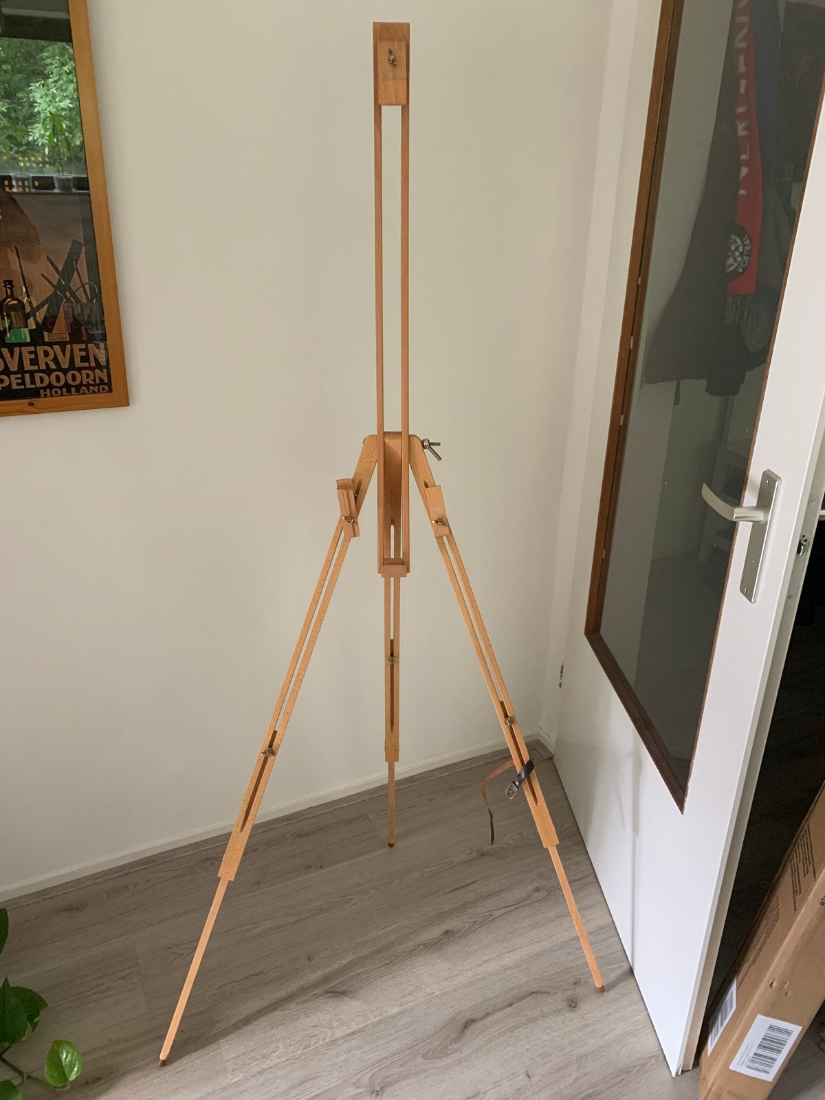 Eenvoudige houten schildersezel, nieuw in doos, Hobby en Vrije tijd, Schilderen, Ophalen, Nieuw, Ezel
