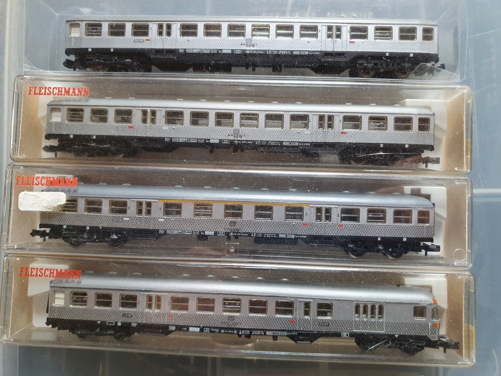 Fleischmann stam Zilverlingen 4 delig met stuurstand, Ophalen, Gelijkstroom, Fleischmann, Wagon