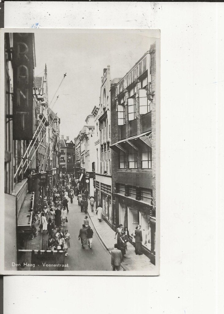 Den Haag Veenestraat Panorama 21-2-1955, Ophalen of Verzenden, 1940 tot 1960, Gelopen, Zuid-Holland