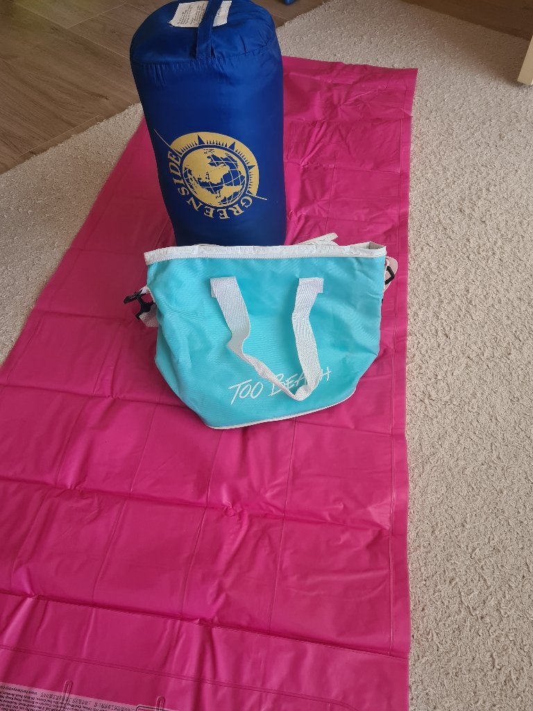 1prs. sl.zak, strandluchtbedje, koeltasje, Ophalen, Zo goed als nieuw, Koeltas, Koelelement