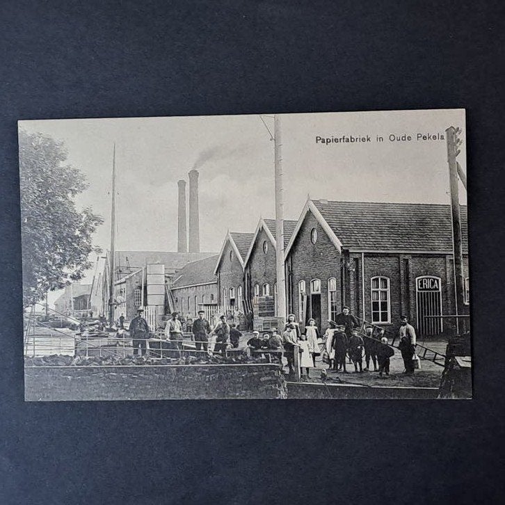 Oude Pekela Groningen Veel volk voor de Papierfabriek 1910, Verzamelen, Verzenden, Voor 1920, Ongelopen, Groningen