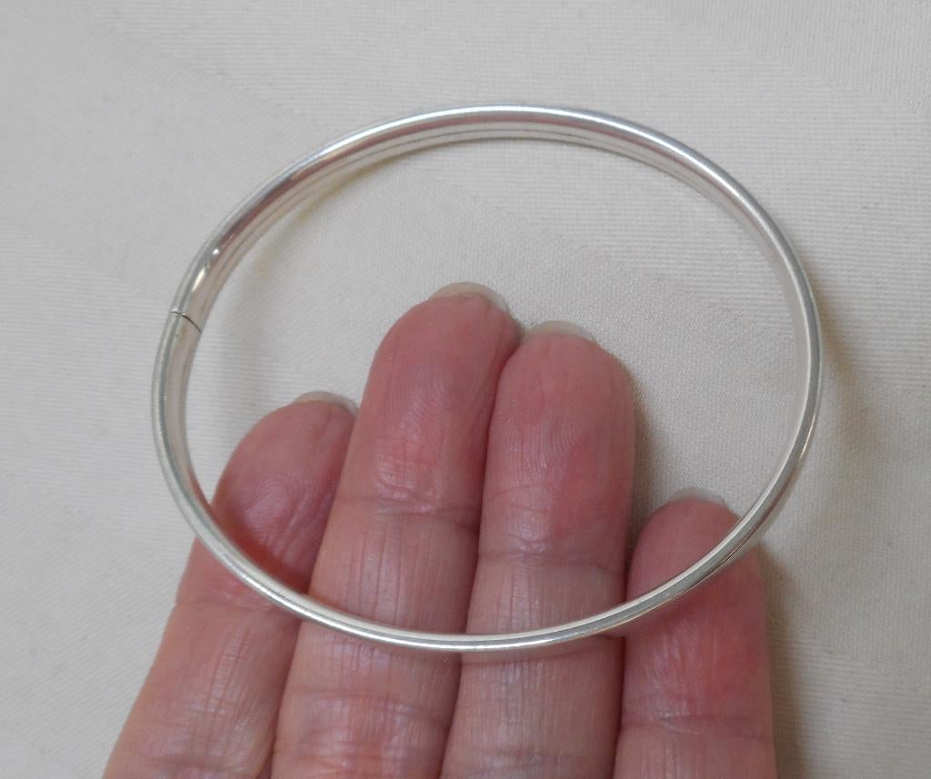 Zilveren vintage slavenarmband nr.1669, Sieraden, Tassen en Uiterlijk, Armbanden, Verzenden, Zo goed als nieuw, Zilver, Zilver