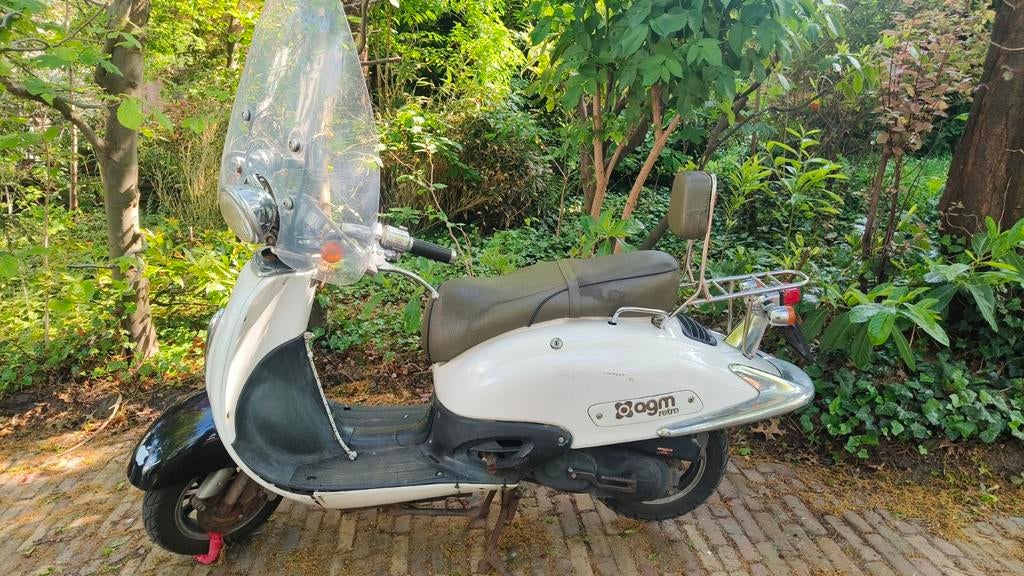 Witte AGM Retro Scooter - Geel kenteken, Ophalen, Gebruikt, Agm retro, Benzine