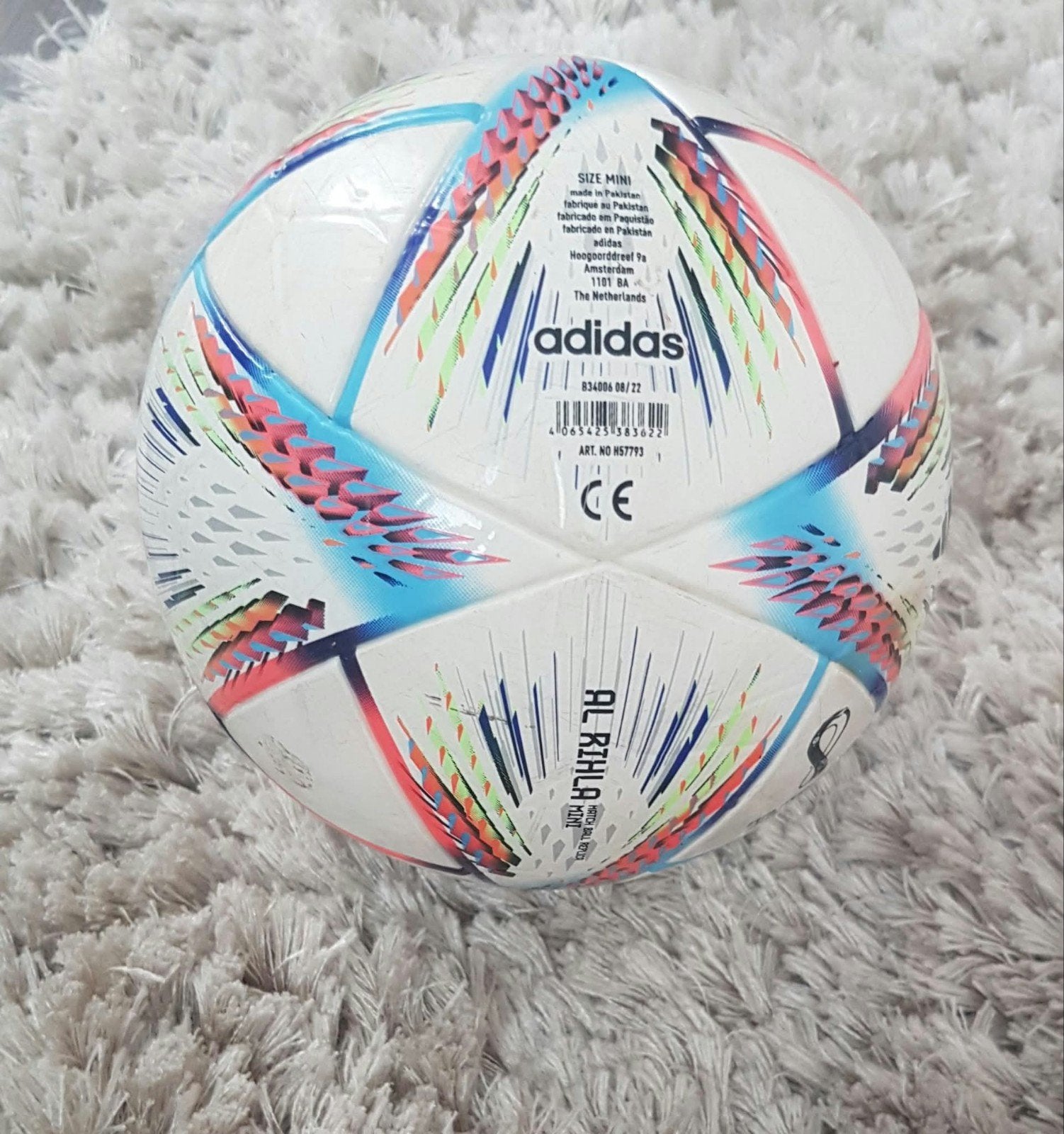 Mini bal Adidas Al Rihla WK 2022 Voetbal Qatar, Ophalen of Verzenden, Nieuw, Bal