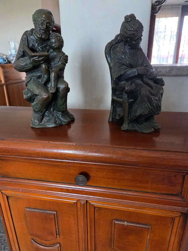 Set bronzen beelden – klassiek tafereel, Antiek en Kunst, Ophalen