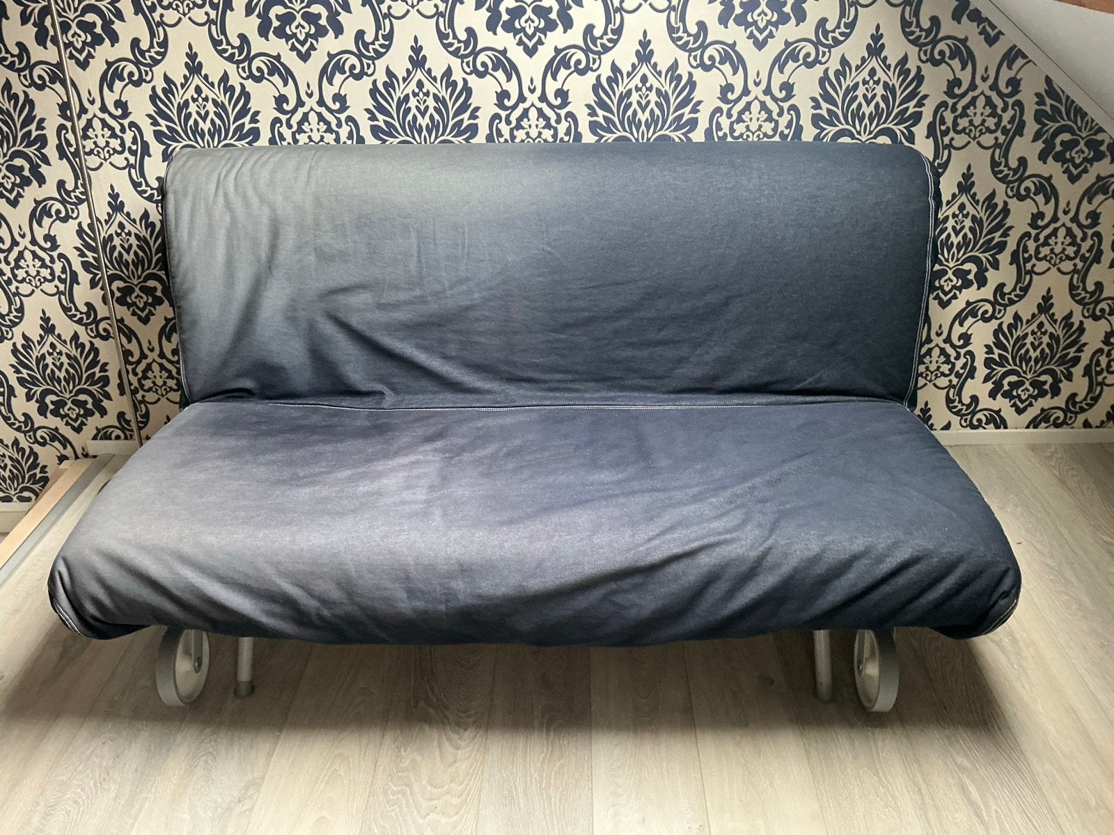 IKEA PS  slaapbank - jeans blauw, Ophalen, Gebruikt, Blauw, Tweepersoons