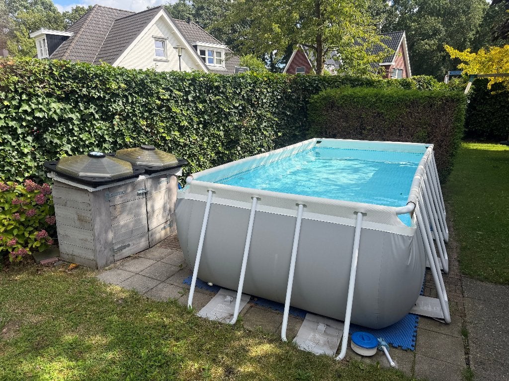 Zwembad 4x2 meter met krachtige pomp en twee solar bollen, Ophalen, Gebruikt, 200 tot 300 cm, 80 tot 120 cm