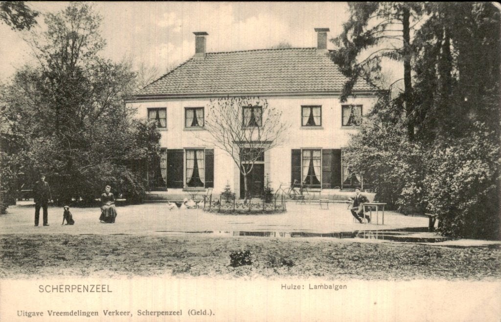 Scherpenzeel - Huize Lambalgen - Voorgevel, Ophalen of Verzenden, Voor 1920, Gelopen, Gelderland