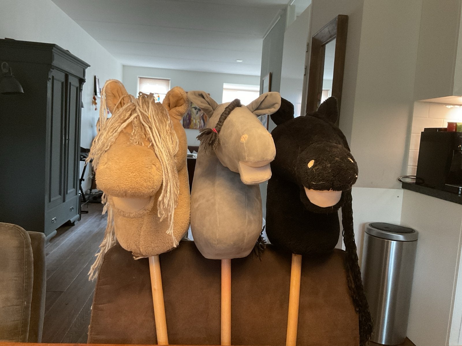 Hobby Horse Set: 3 Stokpaardjes met Accessoires, Ophalen of Verzenden, Gebruikt, Jongen of Meisje