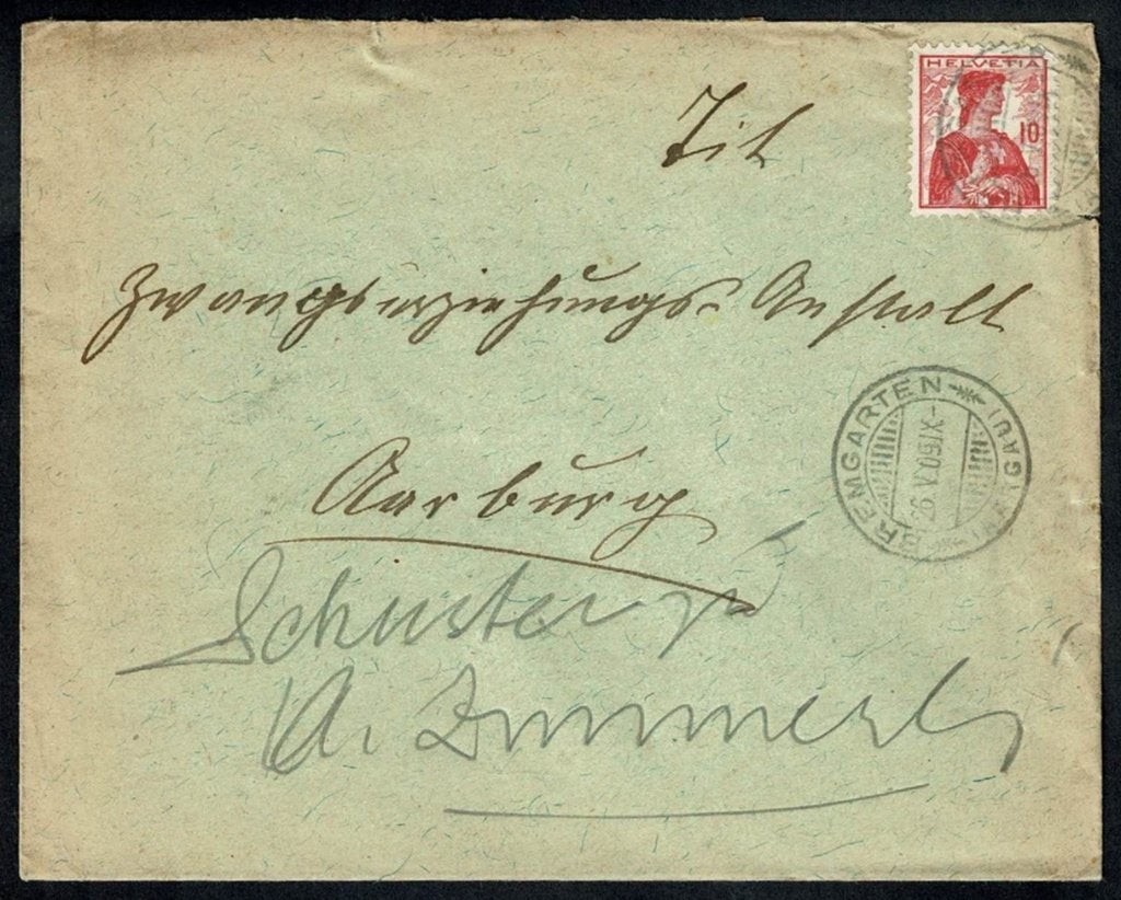 Zwitserland : envelop afgestempeld AARBURG 26.V.09, Postzegels en Munten, Brieven en Enveloppen | Buitenland, Verzenden, Envelop