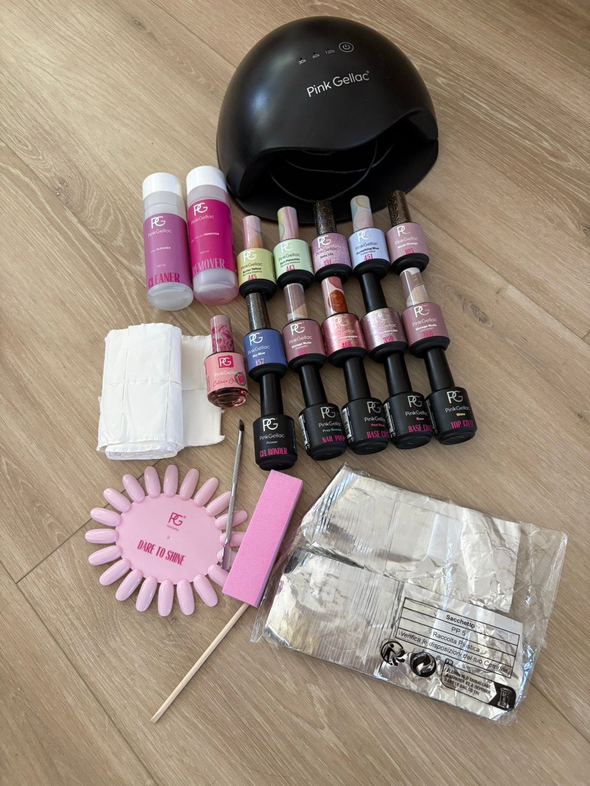 Pink gellac starterset pastel, Ophalen of Verzenden, Zo goed als nieuw, Overige kleuren, Handen en Nagels