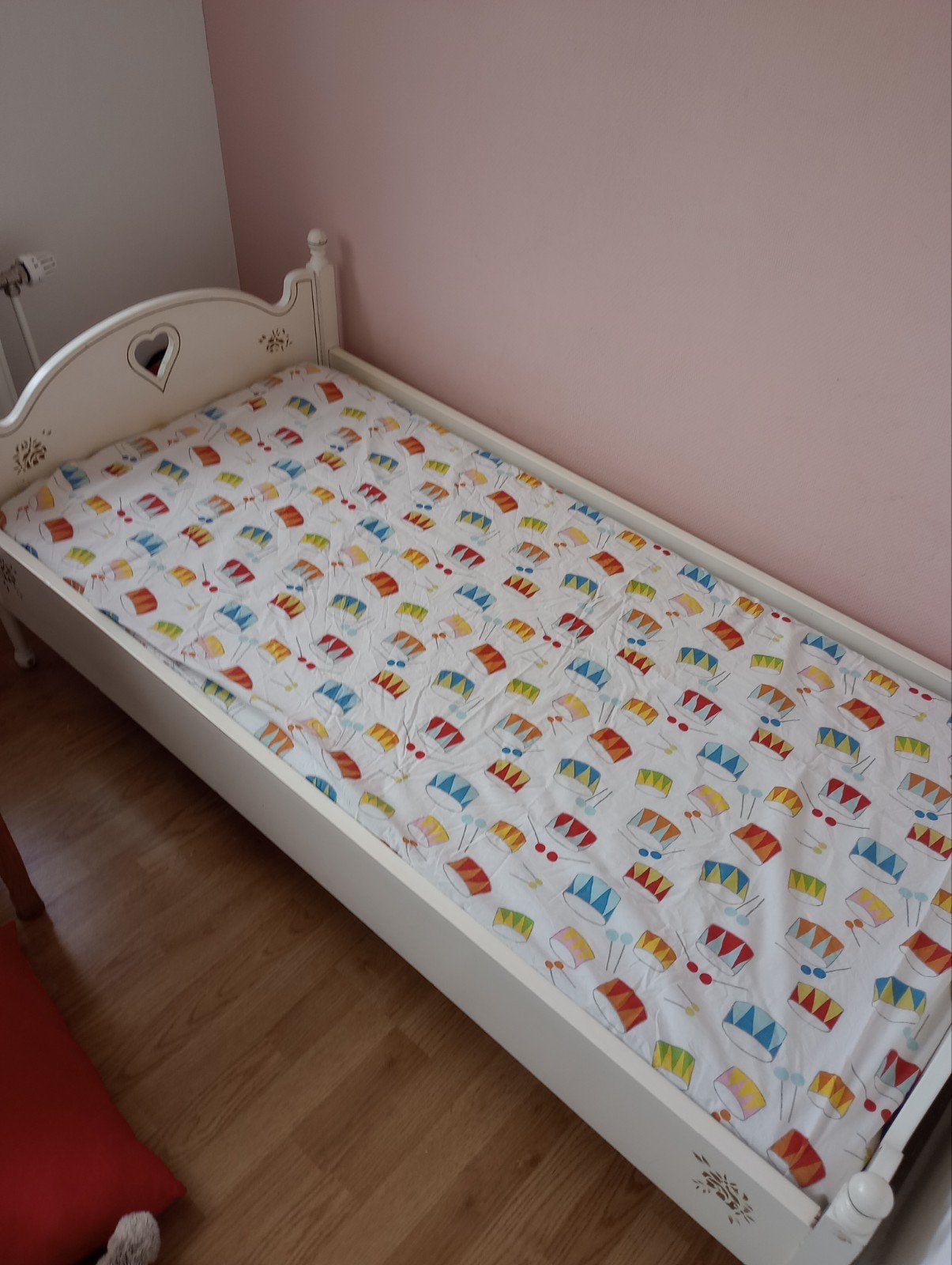 Kinderbed (155x80) met vrijwel nieuw matras, Ophalen, Gebruikt, 70 tot 85 cm, 140 tot 160 cm