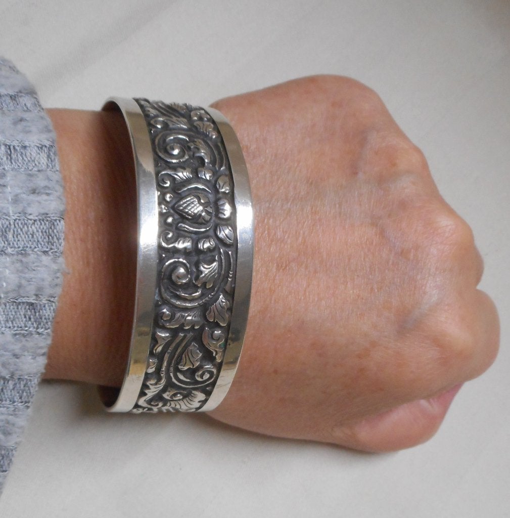 Zilveren antieke Djokja klemarmband nr.748, Verzenden, Zilver, Armband