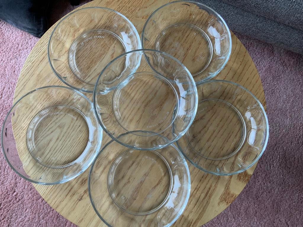 6 vintage Arcoroc France schaaltje/ schoteltje, Ophalen of Verzenden, Overige stijlen, Kop(pen) en/of Schotel(s), Glas