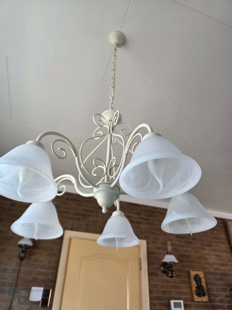 Hanglamp, Ophalen, Gebruikt, Glas, E14 (klein)