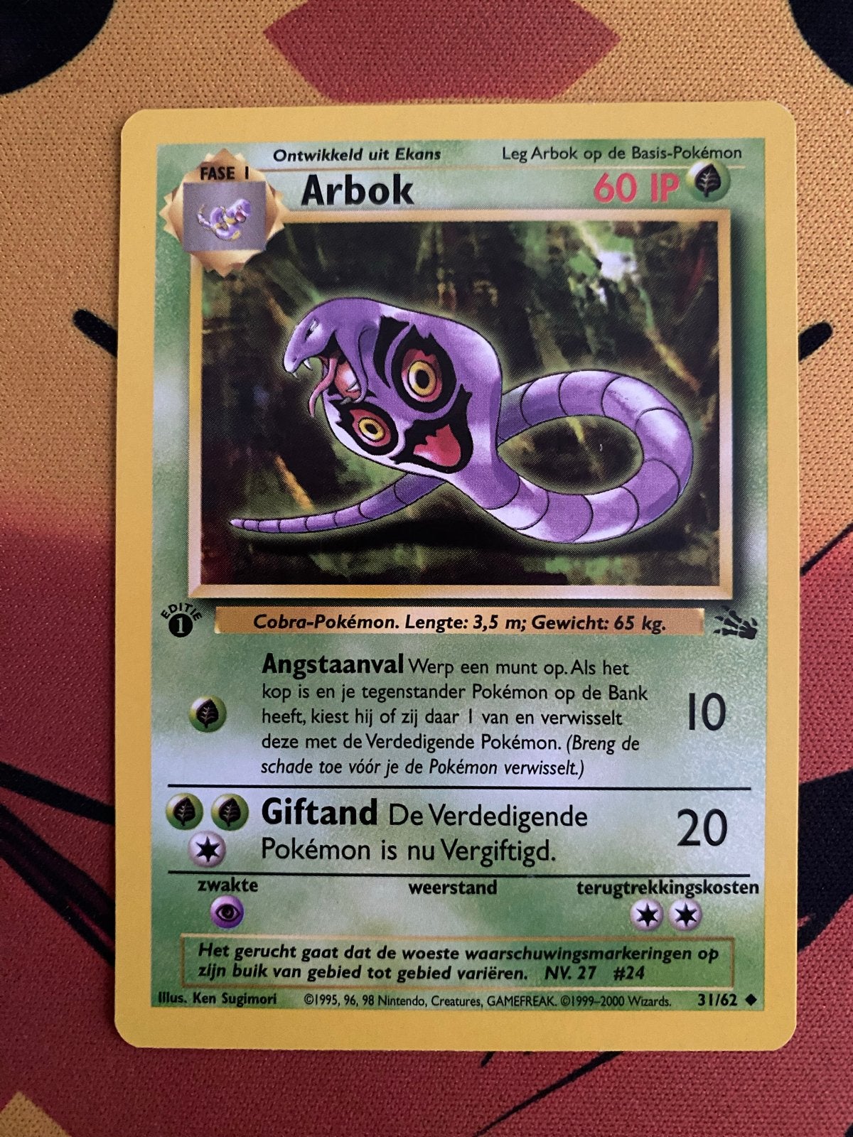 Arbok - Jungle Set - Pokémon Kaart (31/62), Hobby en Vrije tijd, Verzamelkaartspellen | Pokémon, Ophalen of Verzenden, Gebruikt