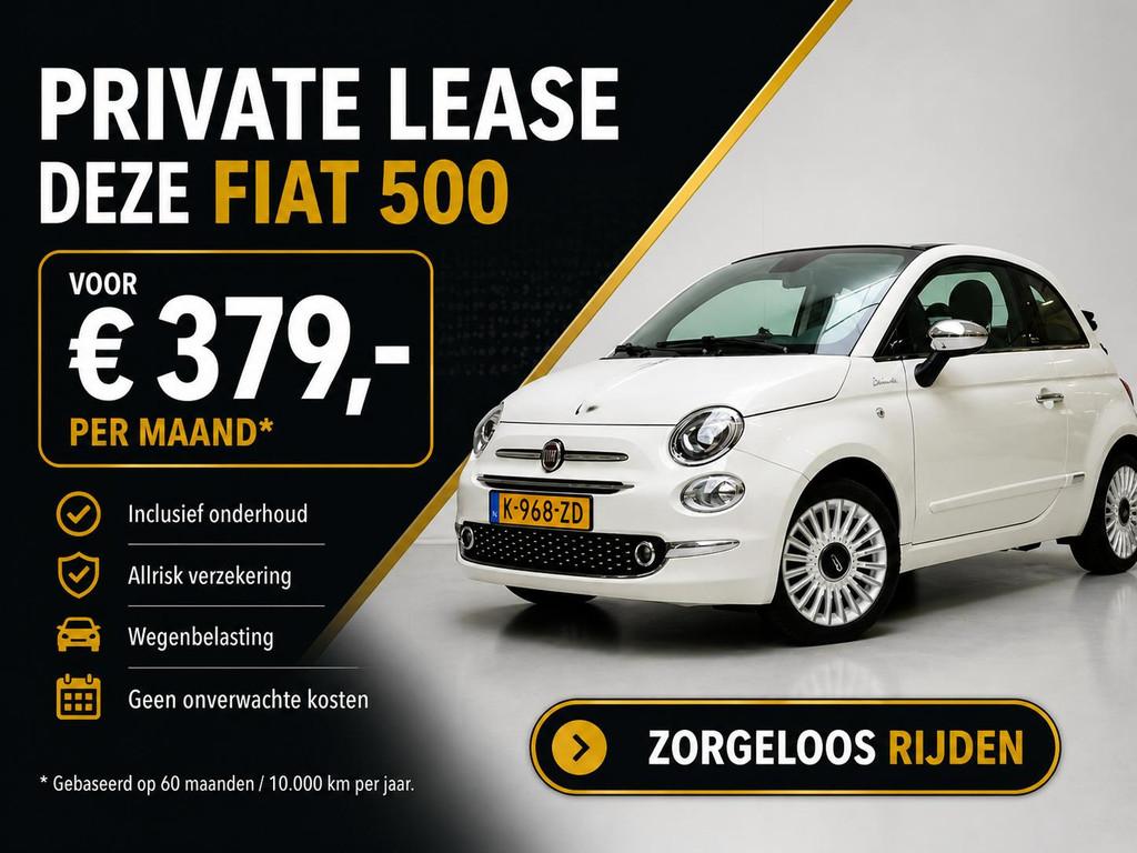 Fiat 500 C 1.0 Hybrid Star | Navigatie | Apple Carplay | Cli, Voorwielaandrijving, Stof, Cabriolet, 4 stoelen