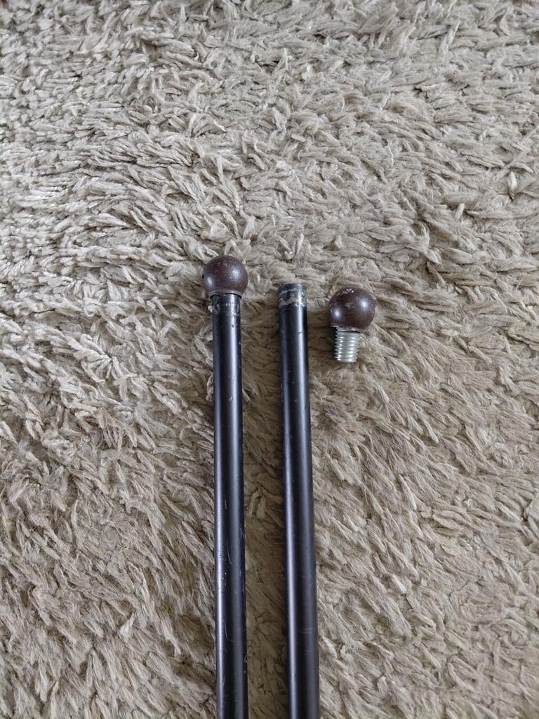 Zwarte metalen gordijnroedes 150cm, Ø 19-20mm, Huis en Inrichting, Ophalen, Gebruikt, Zwart