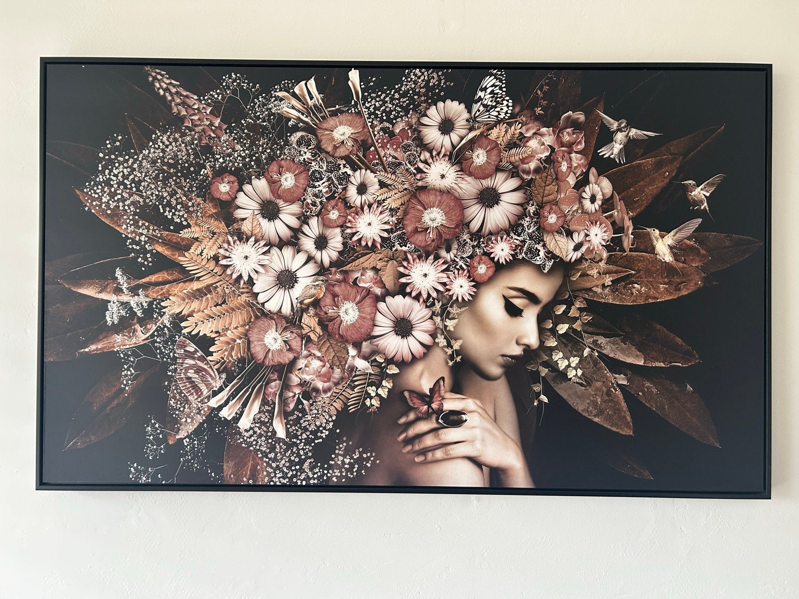 Modern schilderij: Bloemenrijkdom, Antiek en Kunst, Ophalen, Figuren, Ingelijst, Print