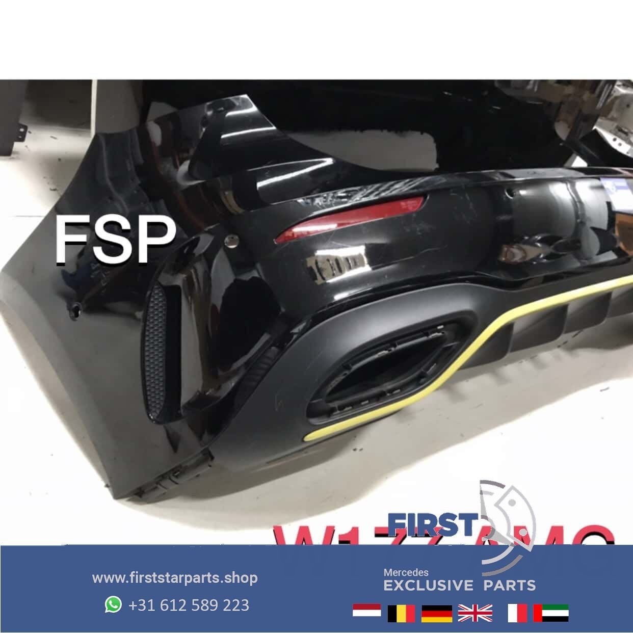 W177 Edition 1 AMG ACHTERBUMPER ZWART Mercedes A Klasse 2018, Gebruikt, -, Ophalen of Verzenden, Achter