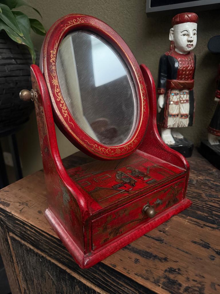 Chinees sieradenkist kastje met spiegel chinese sieraad, Rond, Ophalen of Verzenden, Schipluidenlaan 20 5035KJ Tilburg, Minder dan 100 cm