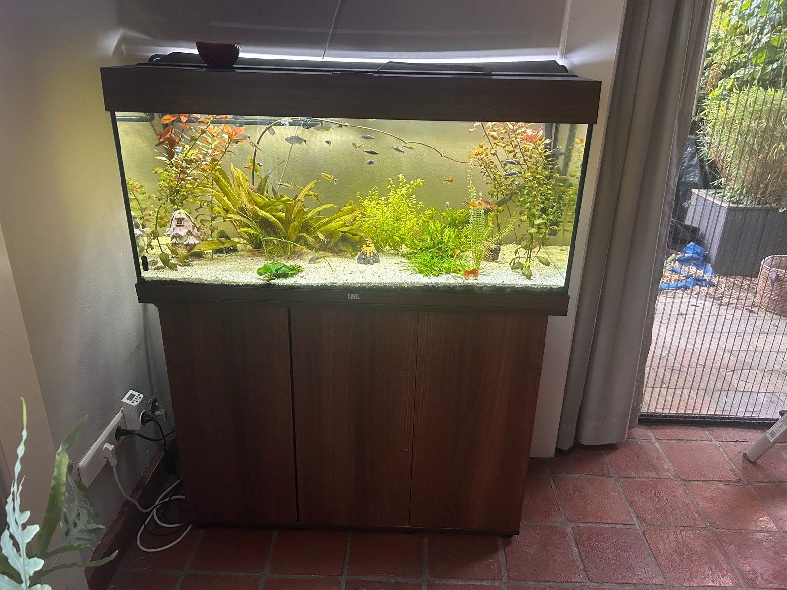 Te koop compleet aquarium 200L, Ophalen, Gebruikt, Gevuld zoetwateraquarium, Juwel