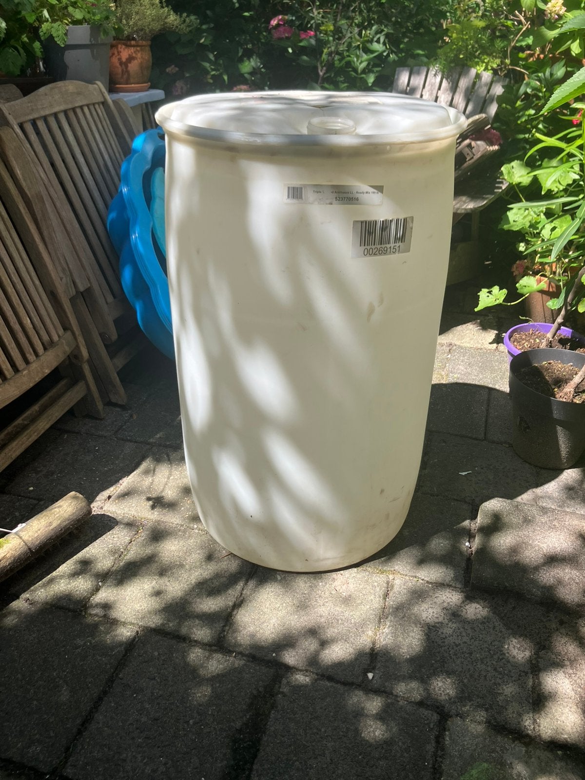 200 liter vat te gebruiken als regenton, Tuin en Terras, Regentonnen, 150 liter of meer, Ophalen, Gebruikt, Kunststof