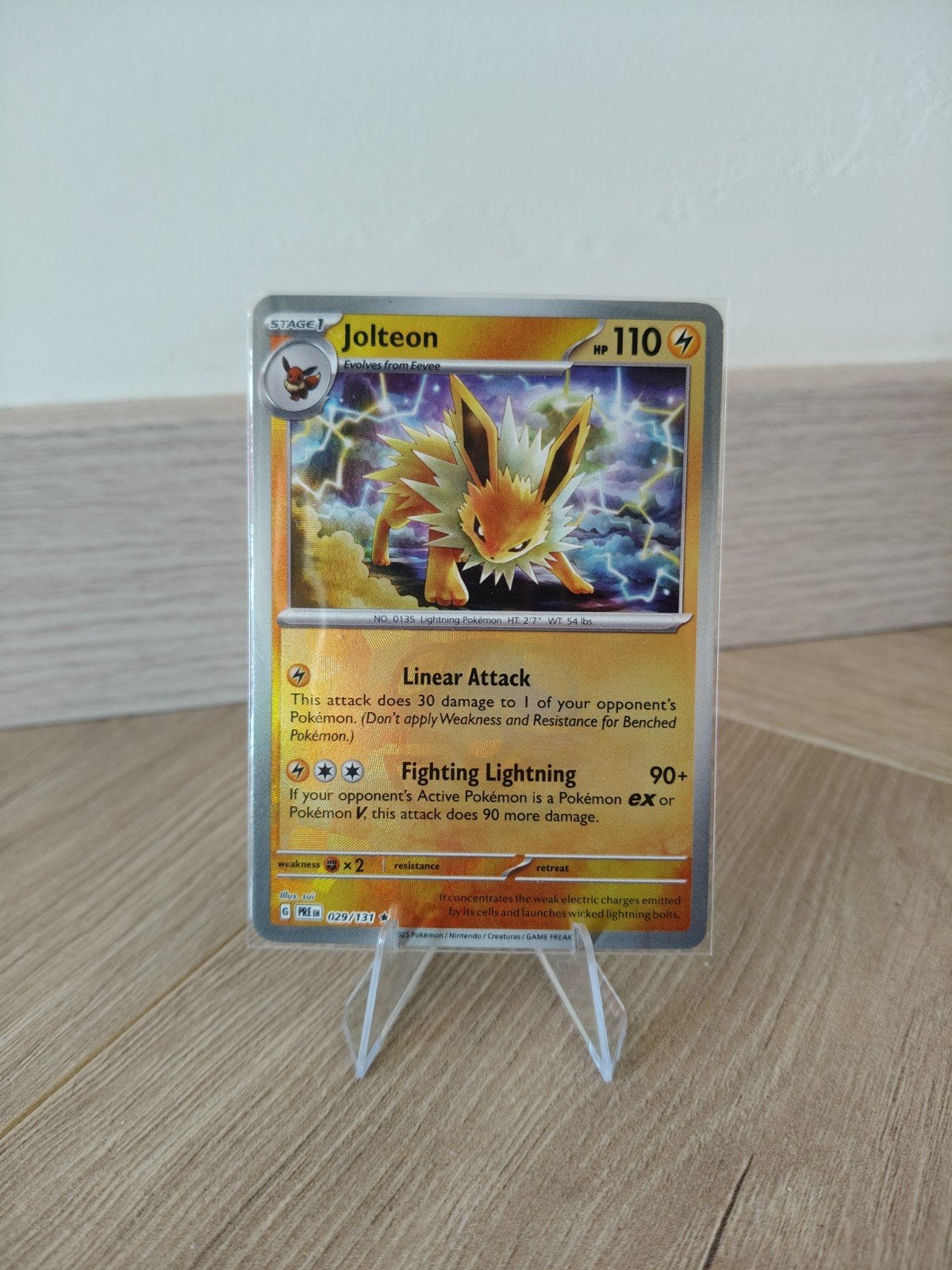 Jolteon Master Ball Prismatic Evolution Pokémon Kaart, Ophalen of Verzenden, Zo goed als nieuw, Losse kaart, Foil