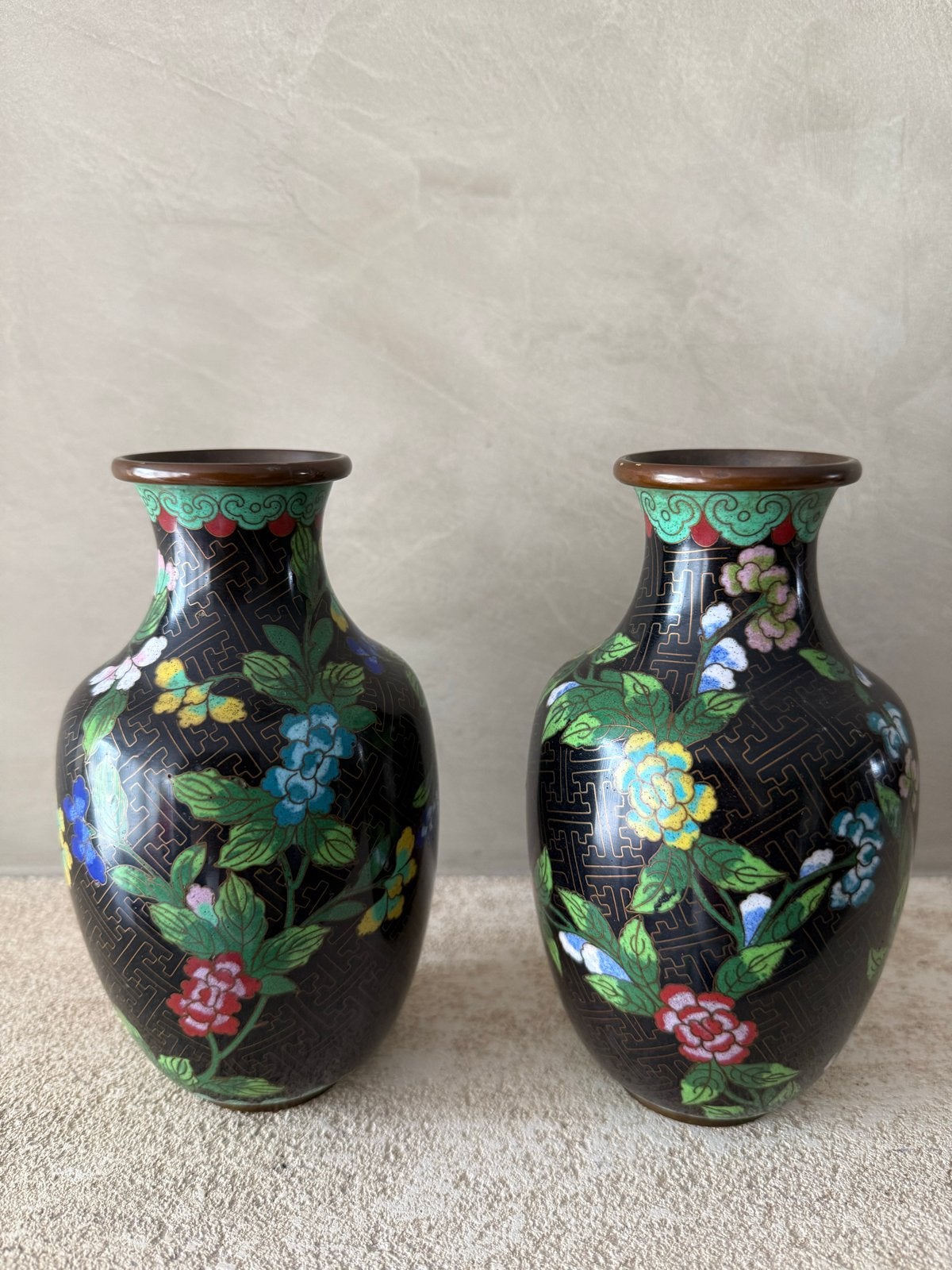 Antieke Chinese Cloisonné Vazen (Set van 2) - ca. 1910-1940, Ophalen